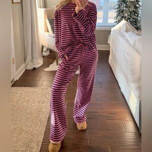 Navy and Pink Striped Set